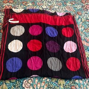 Talbots Red and Cream Bubble scarf